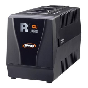 Regolatore automatico di tensione R1 USB 600VA con 3 Prese Schuko Nero