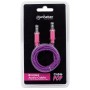 Cavo Audio con Guaina Intrecciata 1m Viola/Fucsia con Blister