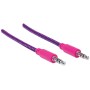 Cavo Audio con Guaina Intrecciata 1m Viola/Fucsia con Blister