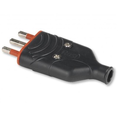 Spina Mobile in Gomma 16A 250V Nero
