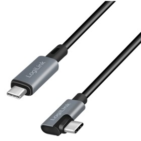 Cavo HighSpeed E-mark PD USB-C&trade Maschio Angolato/USB-C&trade Maschio Dritto 3m Nero
