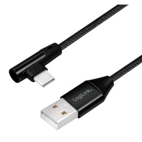 Cavo HighSpeed USB-C&trade Maschio Angolato/USB-A Maschio Dritto 1m Nero