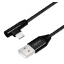 Cavo HighSpeed USB-C&trade Maschio Angolato/USB-A Maschio Dritto 1m Nero