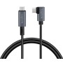 Cavo HighSpeed E-mark PD USB-C&trade Maschio Angolato/USB-C&trade Maschio Dritto 1m Nero