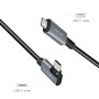 Cavo HighSpeed E-mark PD USB-C&trade Maschio Angolato/USB-C&trade Maschio Dritto 1m Nero