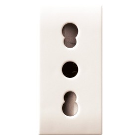 Domus S44 Presa Bipasso 2P+T 10/16A 250V 1 Modulo Bianco Lucido, 441006/15TS
