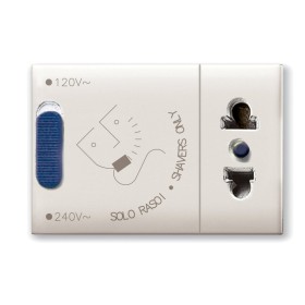Domus S44 Presa Rasoi Euroamericana 230V 20VA Bianco Lucido
