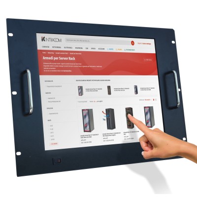 Monitor LCD 17'' Touch Screen per Rack 19'' 8 Unit&agrave Nero