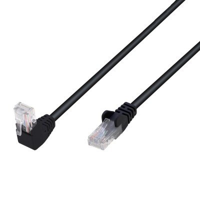 Cavo di Rete Patch Connettore Angolato 90&deg CCA Cat. 5E UTP 10m Nero