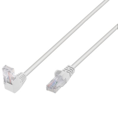 Cavo di Rete Patch Connettore Angolato 90&deg CCA Cat. 5E UTP 0,25m Bianco