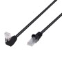 Cavo di Rete Patch Connettore Angolato 90&deg CCA Cat. 5E UTP 0,5m Nero