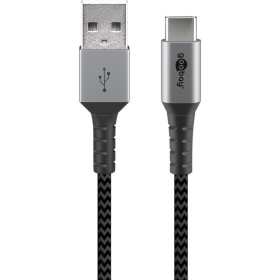 Cavo USB-C&trade a USB A Connettori in Metallo e Rivestimento Tessuto 2,0m