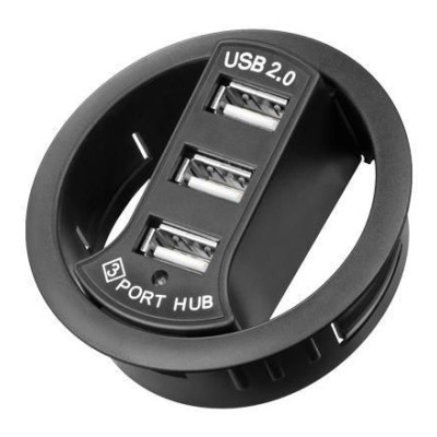 Hub USB 2.0 3 porte In-Desk diametro 6 cm