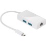 Hub USB-C SuperSpeed 2 USB 3.0 e RJ-45 Gigabit