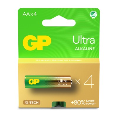 Confezione 4 Batterie GP Ultra Alcaline Stilo AA 15AU/LR6