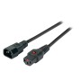 Cavo Prolunga C14 180&deg a C13 180&deg con Blocco IEC 1m