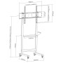 Supporto da Pavimento TV LCD/LED 50-90'' Altezza Regolabile con Mensola