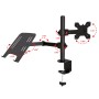 Supporto da Scrivania Braccio per Monitor 13-32'' e Mensola per Laptop
