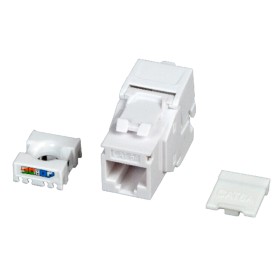 Frutto Keystone Cat.6A UTP Bianco con tappo antipolvere