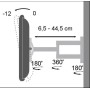Supporto a muro per TV LED LCD 19-37'' inclinabile 3 snodi nero