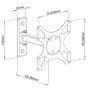 Supporto a muro per TV LED LCD 19 - 37'' inclinabile 2 snodi bianco