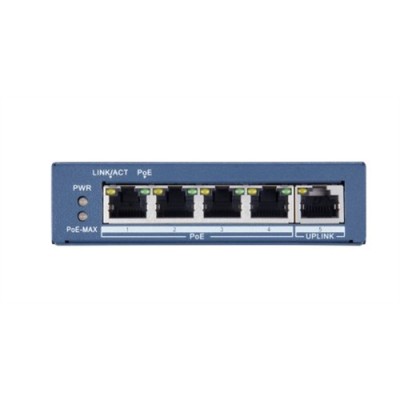 HIKVISION SWITCH 4 PORT GIGABIT UNMANAGED POE SWITCH  1 GIGABIT RJ45 UPLINK PORT, 802.3AF/AT, POE PO