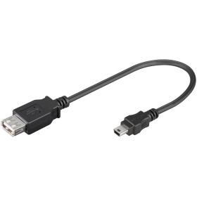 Cavo USB 2.0 A femmina/mini B 5 pin maschio 0,2 m Nero