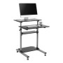 Postazione di Lavoro Carrello PC Laptop con Mensole Altezza Regolabile