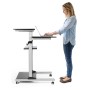 Postazione di Lavoro Carrello PC Laptop con Mensole Altezza Regolabile
