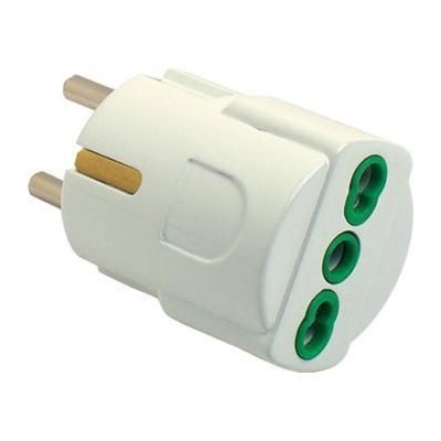 Adattatore Schuko Spina 2P+T- Presa bipasso 2P+T