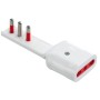 Adattatore Salvaspazio Extra Flat Spina e Presa Italiana 16A 2P+T Angolata Bianco