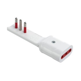 Adattatore Salvaspazio Extra Flat Spina Italiana 10A Presa Italiana 10A Angolata Bianco