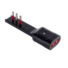 Adattatore Salvaspazio Extra Flat Spina Italiana 10A Presa Italiana 10A Angolata Nero