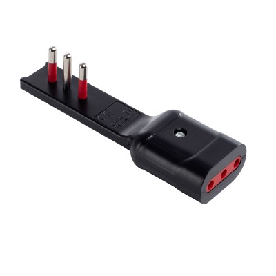 Adattatore Salvaspazio Extra Flat Spina Italiana 10A Presa Italiana 10A Angolata Nero