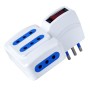 Adattatore con spina 10A e 4 prese Italiane 10A