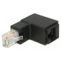 Adattatore RJ45 Maschio Femmina Cat.6 UTP Angolato verso l'alto a 90&deg Nero