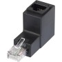 Adattatore RJ45 Maschio Femmina Cat.6 UTP Angolato verso l'alto a 90&deg Nero