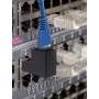 Adattatore RJ45 Maschio Femmina Cat.6 UTP Angolato verso l'alto a 90&deg Nero