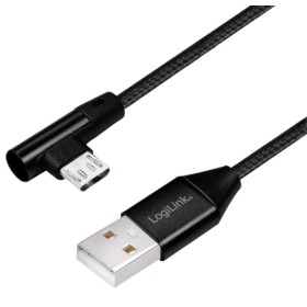 Cavo USB Micro-B Maschio Angolato/USB-A Maschio Dritto 1m Nero