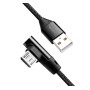 Cavo USB Micro-B Maschio Angolato/USB-A Maschio Dritto 1m Nero