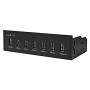 Hub USB Interno 5,25'' 7 porte USB 3.0 con Ricarica Veloce