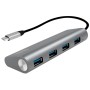 Hub USB-C&trade SuperSpeed 4 Porte Alluminio Silver