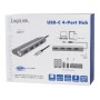 Hub USB-C&trade SuperSpeed 4 Porte Alluminio Silver