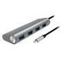 Hub USB-C&trade SuperSpeed 4 Porte Alluminio Silver