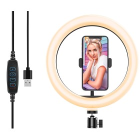 Luce LED Anello 20cm per 1/4'' Regolazione Luminosit&agrave Stand Smartphone