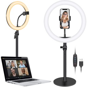 Luce LED Anello 25cm Regolazione Luminosit&agrave Stand Smartphone