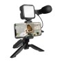 Kit Vlogger Treppiede per Smartphone 4,7''7'' con Luce LED e Microfono Direzionale