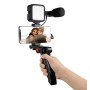 Kit Vlogger Treppiede per Smartphone 4,7''7'' con Luce LED e Microfono Direzionale