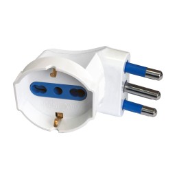 Adattatore spina 16A prese bipasso/Schuko 90&deg Bianco