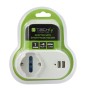 Adattatore Presa bipasso/Schuko 2 USB 1A con porta telefono